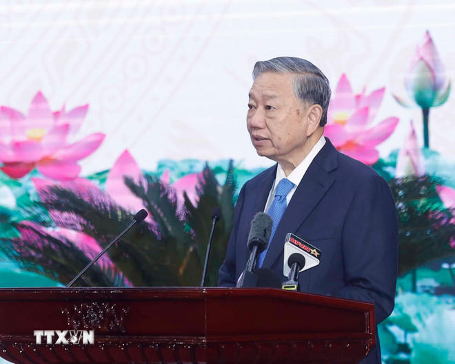 Tổng Bí thư Tô Lâm phát biểu chỉ đạo. (Ảnh: Thống Nhất/ TTXVN).