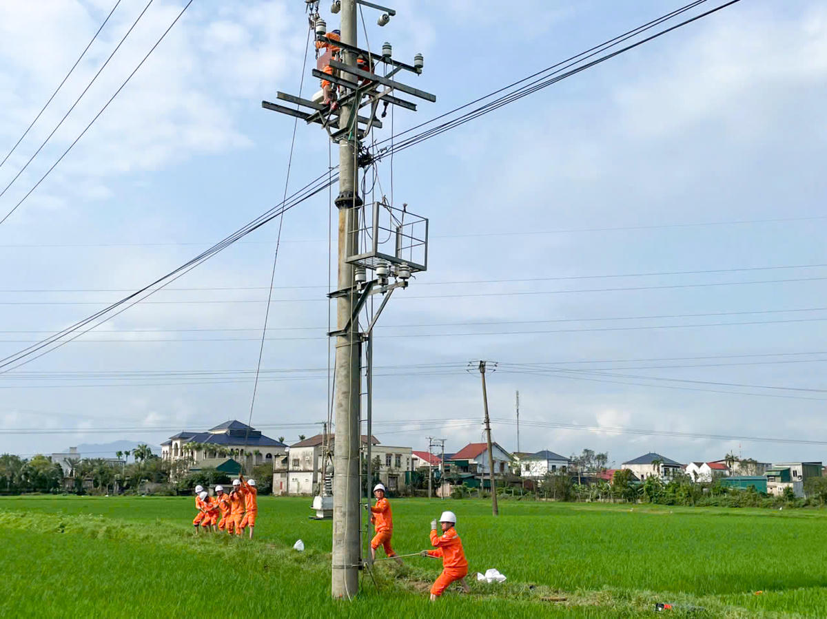 Đội QLĐLKV Thành Sen lắp đặt đo lường trung thế, thiết bị đóng cắt ranh giới tại vị trí 51 trục chính ĐZ 471 E18.13.