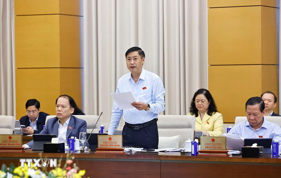Chủ nhiệm Ủy ban Công tác đại biểu của Quốc hội Nguyễn Hữu Đông phát biểu. (Ảnh: Doãn Tấn/TTXVN)