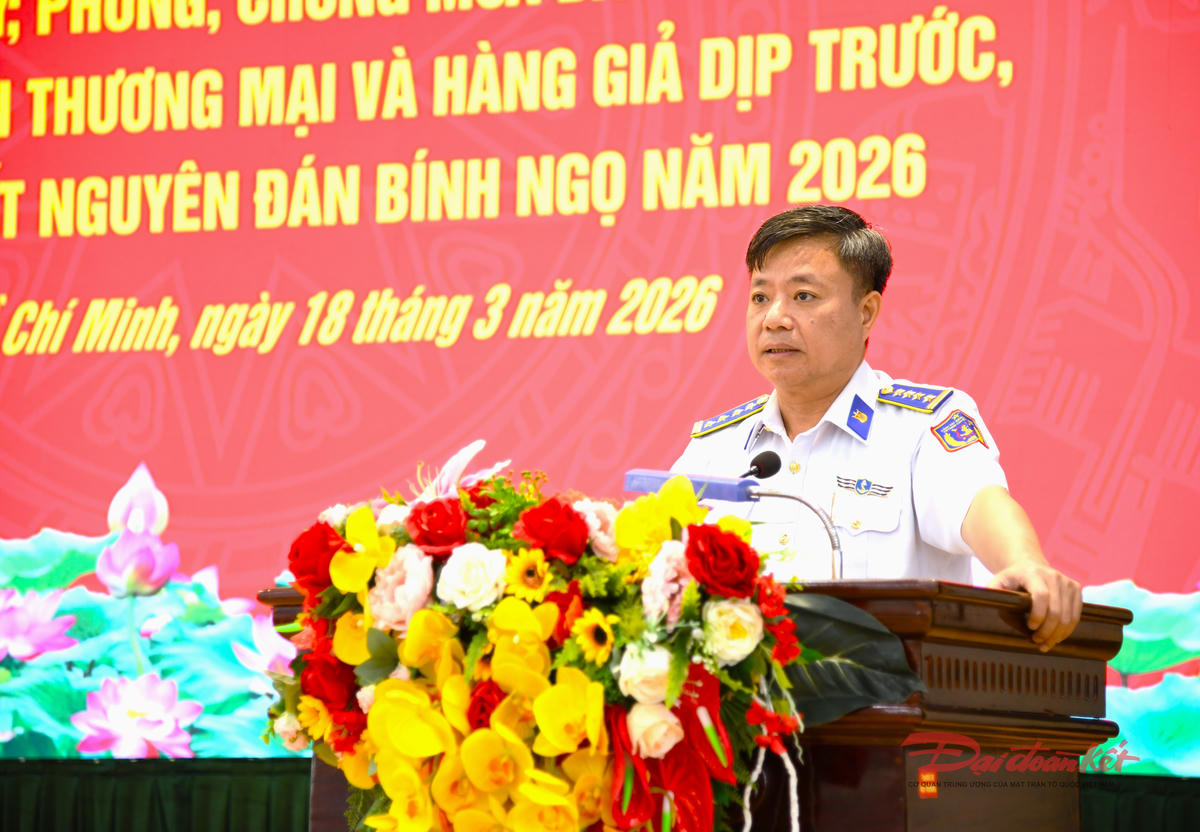 Đại tá Nguyễn Đức Hiếu, Phó Tư lệnh Pháp luật kết luận hội nghị. Ảnh: Hồng Phúc.