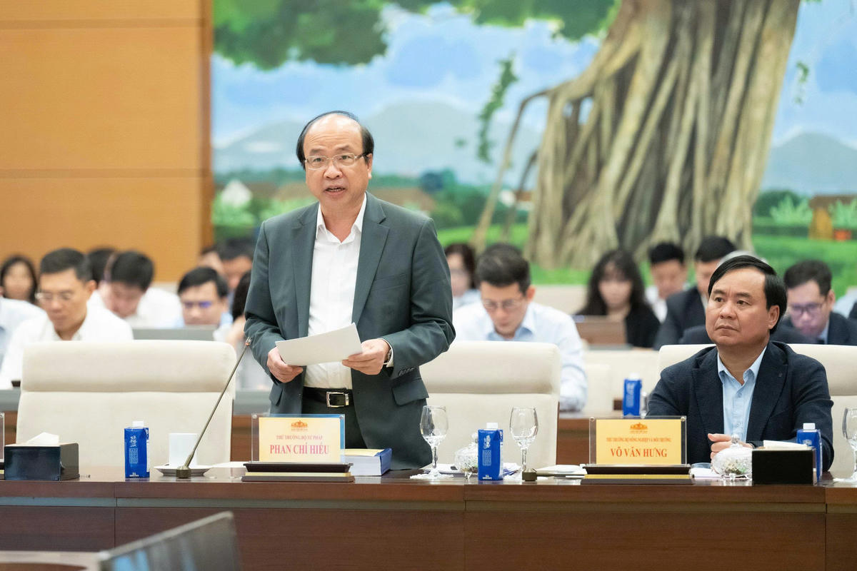 Ông Phan Chí Hiếu báo cáo tại phiên họp