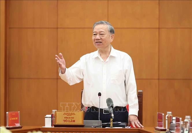 Tổng Bí thư Tô Lâm, Trưởng Ban Chỉ đạo Trung ương về phòng, chống tham nhũng, lãng phí, tiêu cực phát biểu. Ảnh: An Đăng/TTXVN