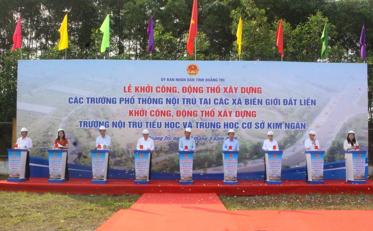 Quảng Trị: Khởi công đồng loạt 11 trường nội trú