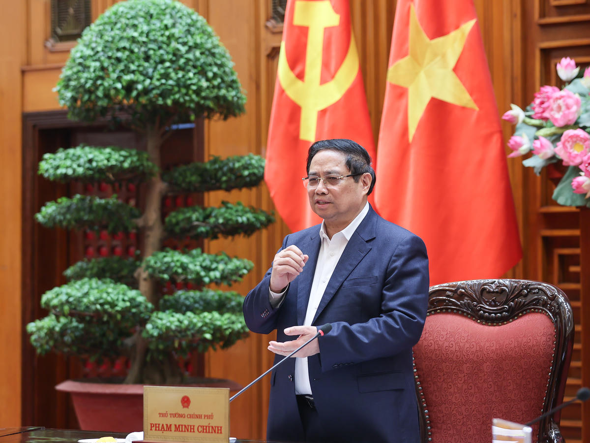 Thủ tướng Phạm Minh Chính phát biểu kết luận phiên họp. Ảnh: Nhật Bắc