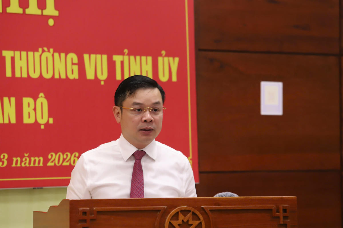 Ông Đỗ Hữu Huy phát biểu nhận nhiệm vụ. Ảnh:TT.