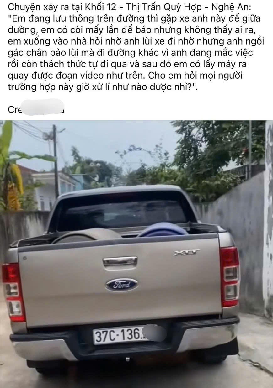 Chiếc xe bán tải liên quan vụ việc. Ảnh chụp màn hình