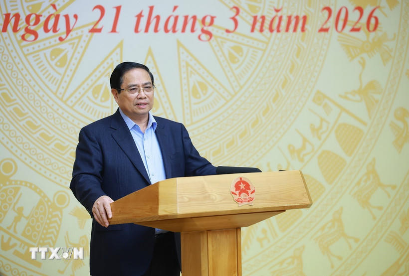 Thủ tướng Phạm Minh Chính, Trưởng Ban Chỉ đạo An ninh mạng quốc gia chủ trì Phiên họp thứ nhất của Ban Chỉ đạo. (Ảnh: Dương Giang/TTXVN).