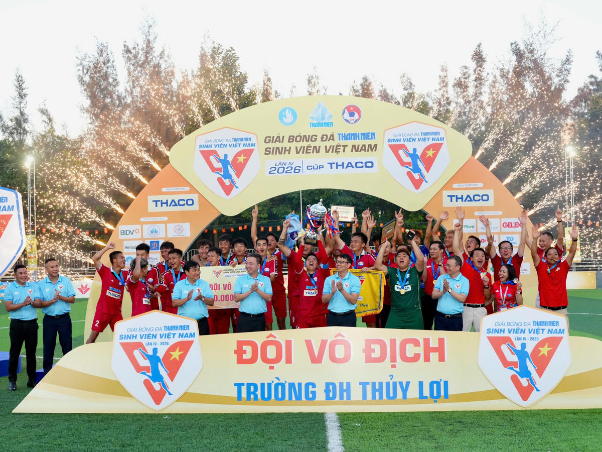 Trường Đại học Thủy lợi vô địch bóng đá Sinh viên năm 2026 tại Khánh Hoà
