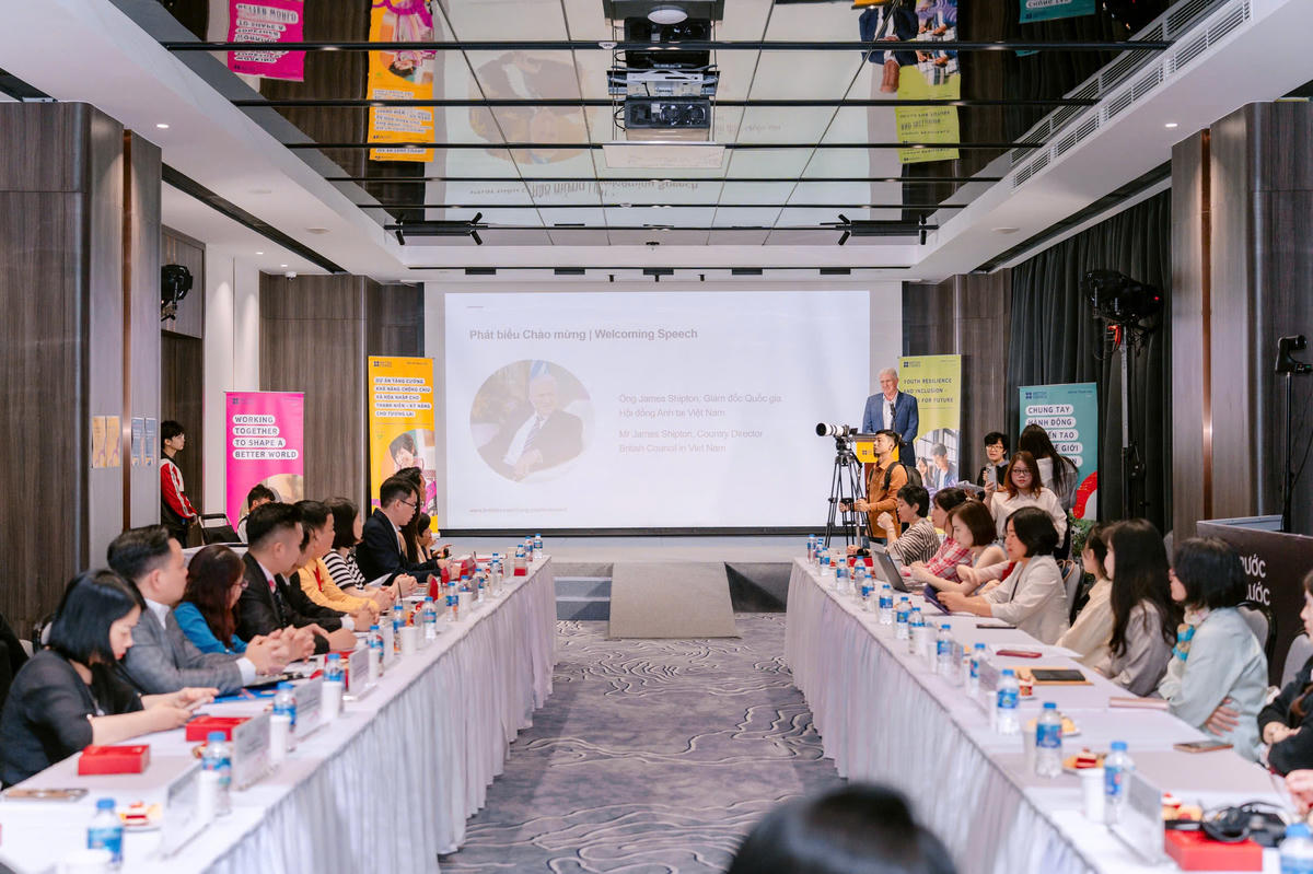 Toàn cảnh Phiên họp đối tác và lễ tổng kết năm thứ nhất của dự án “Tăng cường khả năng chống chịu và hòa nhập cho thanh niên - Kỹ năng cho tương lai” (Skills for Future-S4F). Ảnh: MrD