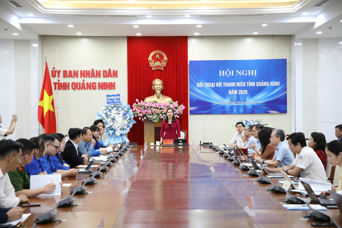 Phó Chủ tịch UBND tỉnh Quảng Ninh Nguyễn Thị Hạnh chủ trì Hội nghị đối thoại với thanh niên tỉnh Quảng Ninh năm 2026.