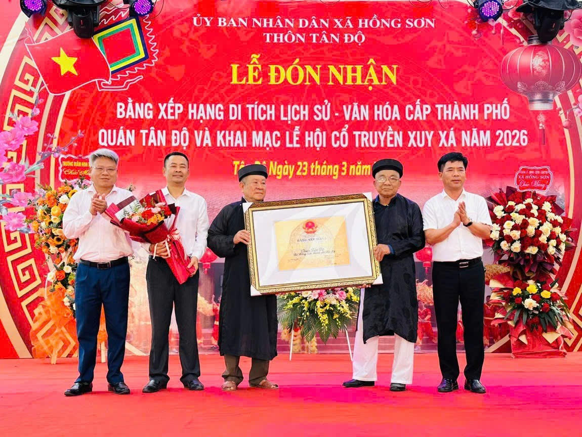 Di tích Lịch sử văn hóa quán Tân Độ được công nhận là Di tích lịch sử, văn hóa cấp thành phố