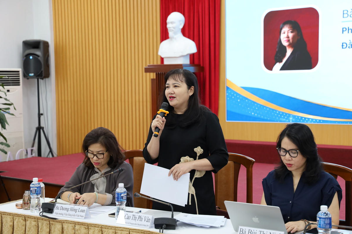 Bà Cao Thị Phi Vân - Phó Giám đốc ITPC nói về chính sách thuế tạm thời 150 ngày của Hoa Kỳ. Ảnh: P.Q