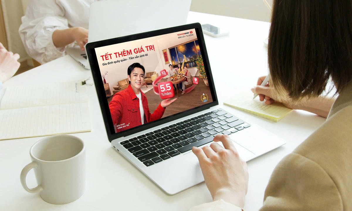 Techcombank Sinh lời tự động ưu đãi lãi suất tới 5,5% một năm. Ảnh: Techcombank.