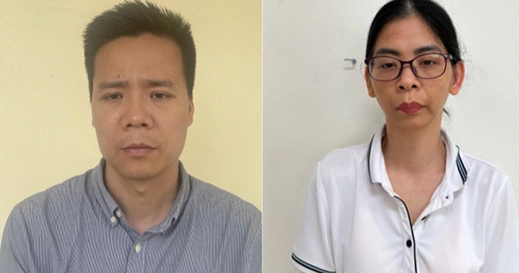   Bị can Nguyễn Năng Mạnh và Phạm Thị Hường. Ảnh: BCA