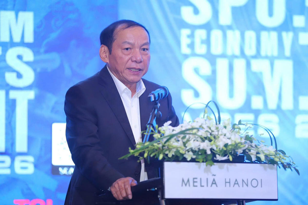 Bộ trưởng Bộ Văn hóa Thể thao và Du lịch Nguyễn Văn Hùng phát biểu. Ảnh: Việt Hùng.