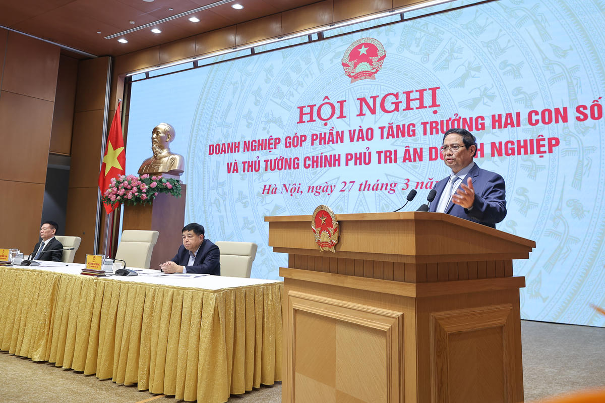 Thủ tướng Phạm Minh Chính phát biểu tại Hội nghị. Ảnh: Nhật Bắc