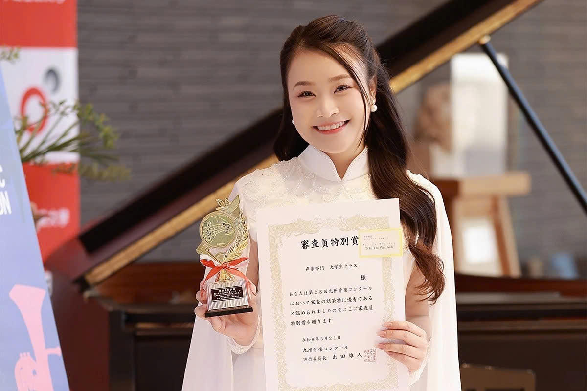 Trần Thị Vân Anh giành Giải thưởng Đặc biệt tại cuộc thi âm nhạc Kyushu Music Competition lần thứ 28 năm 2026, tại Nhật Bản