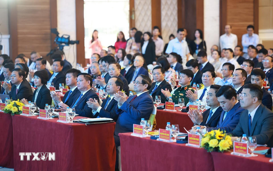 Thủ tướng Phạm Minh Chính dự Hội nghị Xúc tiến đầu tư tỉnh Thanh Hóa năm 2026. (Ảnh: Dương Giang/TTXVN).