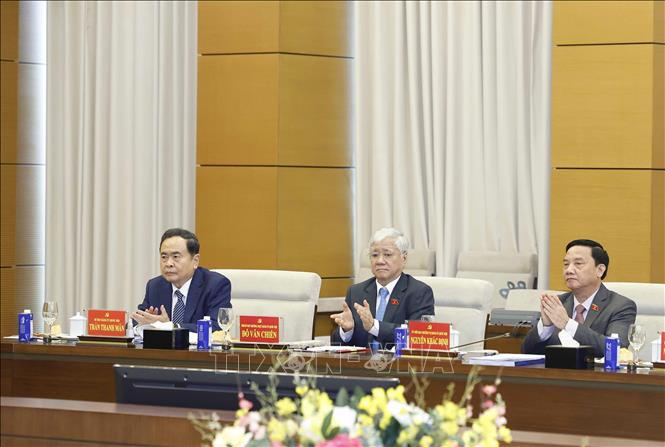 Chủ tịch Quốc hội Trần Thanh Mẫn và các đại biểu tham dự hội nghị. Ảnh: Thống Nhất/TTXVN