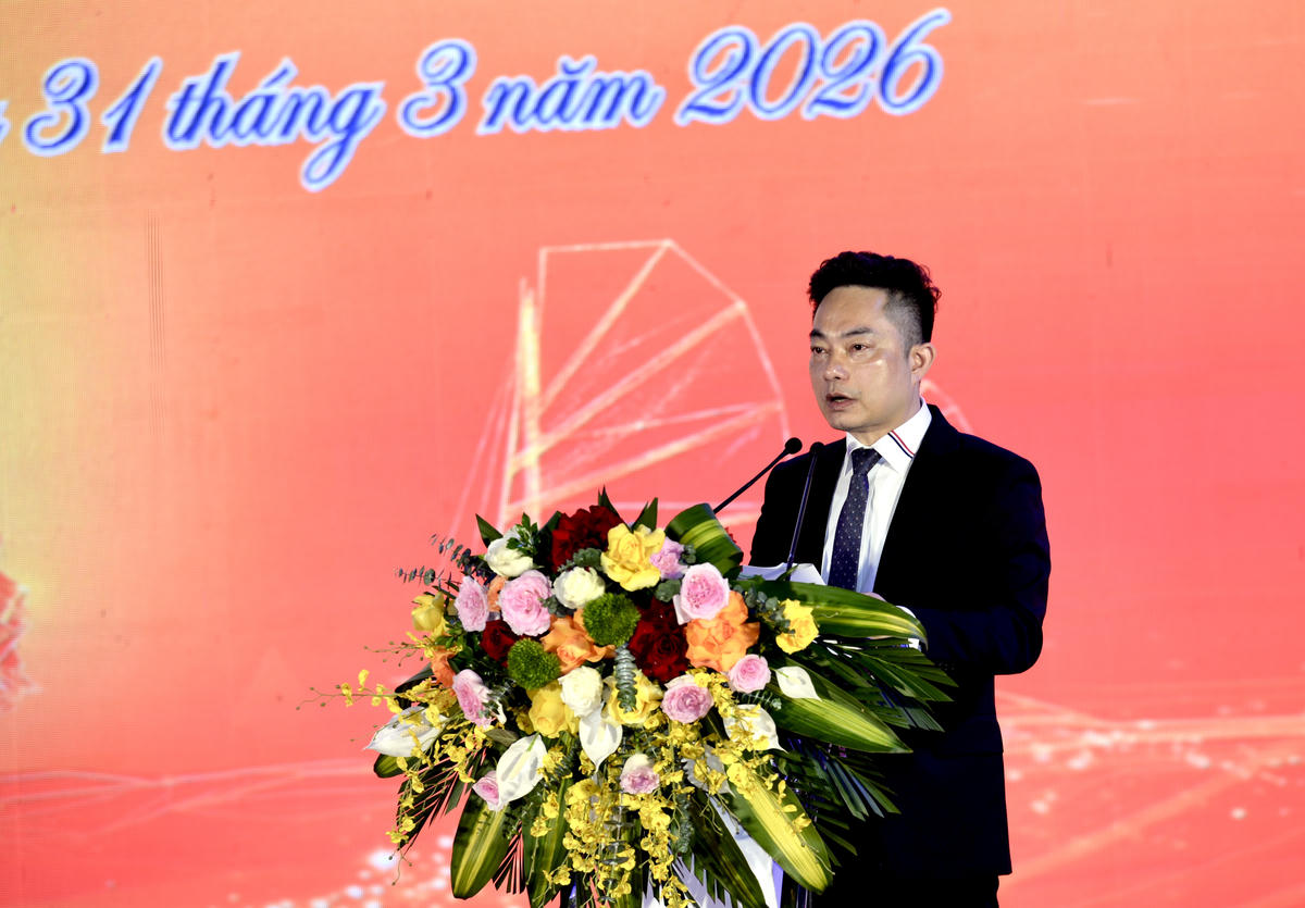 Ông Nguyễn Quốc Huy, Phó Cục trưởng Cục Văn hóa cơ sở, Gia đình và Thư viện (Bộ Văn hóa, Thể thao và Du lịch) phát biểu khai mạc Liên hoan.