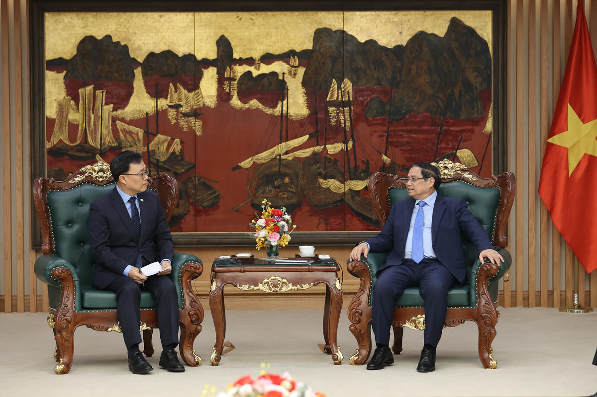 Thủ tướng khuyến khích Hàn Quốc đẩy mạnh đầu tư vào các dự án hạ tầng năng lượng trọng điểm của Việt Nam. Ảnh: Nhật Bắc