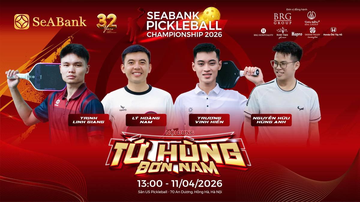 &nbsp;Giải SeABank Pickleball Championship 2026 được tổ chức nhằm gây quỹ từ thiện, tiếp tục nâng bước học sinh nghèo