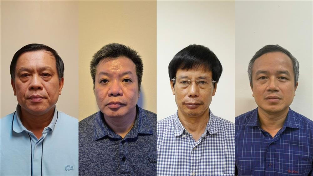 Các bị can từ trái qua phải: Nguyễn Bá Hoan, Tống Hải Nam, Nguyễn Gia Liêm, Phạm Viết Hương. Ảnh: Bộ Công An.