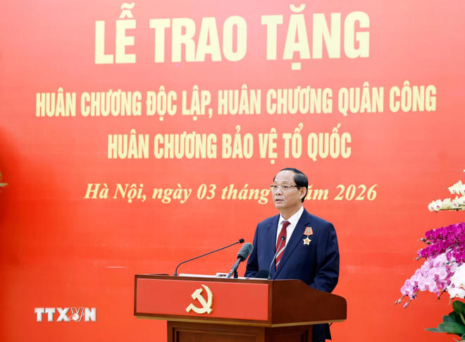 Thượng tướng Trần Quang Phương, Ủy viên Trung ương Đảng khóa XIII, Phó Chủ tịch Quốc hội phát biểu. (Ảnh: Thống Nhất/TTXVN).