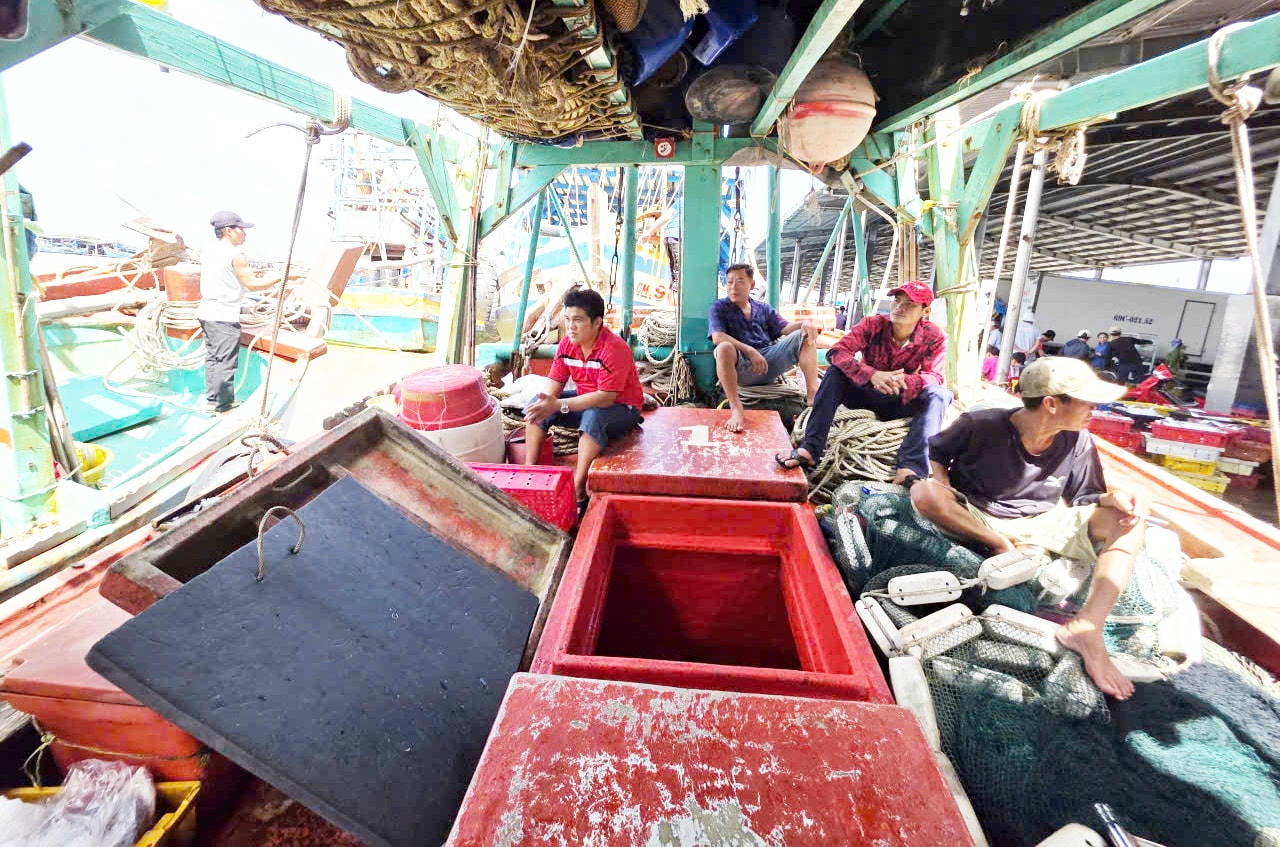 ảnh 6 Việc ra khơi đánh bắt cá biển hiện nay tăng chi phí, khó tìm bạn tàu nhưng sản lượng cá ít là một trong nhiều nguyên nhân khiến tàu biển ở Cà Mau nằm