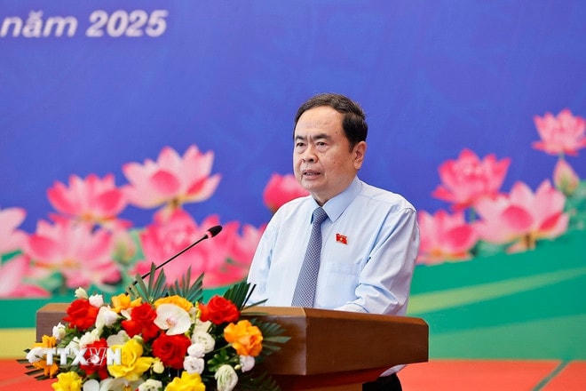 Chủ tịch Quốc hội Trần Thanh Mẫn phát biểu tại cuộc gặp mặt lãnh đạo các cơ quan báo chí. (Ảnh: Doãn Tấn/TTXVN) ttxvn-chu-tich-quoc-hoi-tran-thanh-man-gap-mat-cac-co-quan-bao-chi-15.jpg