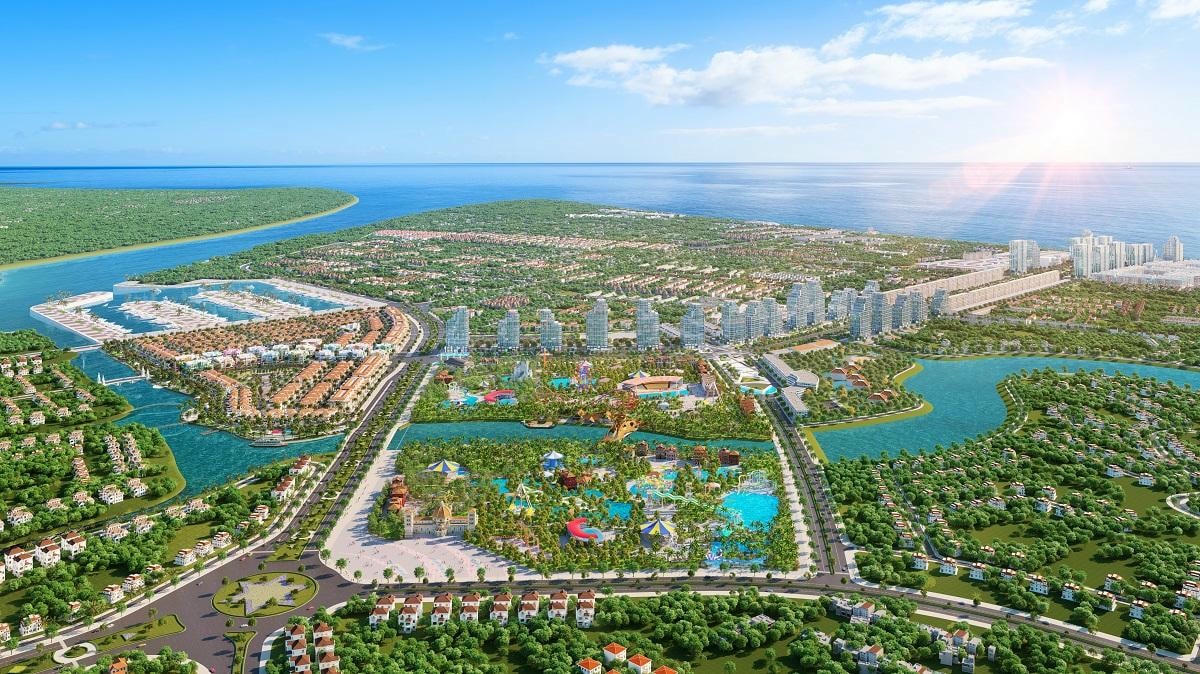 Các tổ hợp dự án quy mô lớn của Sun Group góp phần thăng hạng du lịch xứ Thanh. Ảnh phối cảnh minh họa.