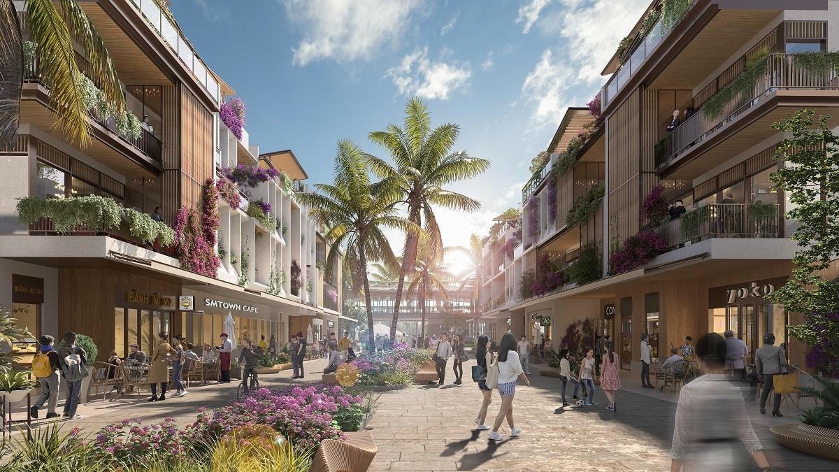 Nhà phố thương mại tại Paradise Walk. Ảnh phối cảnh minh họa.