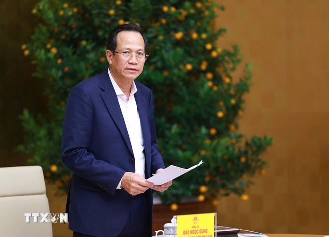 Bộ trưởng Bộ Lao động-Thương binh và Xã hội Đào Ngọc Dung báo cáo kết quả triển khai xóa nhà tạm, nhà dột nát trên phạm vi cả nước. (Ảnh: Dương Giang/TTXVN) ttxvn-xoa-nha-tam.jpg
