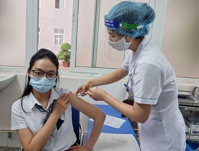 Hà Nội đẩy mạnh tiêm phòng Covid-19. Ảnh:soyte.hanoi.gov.vn
