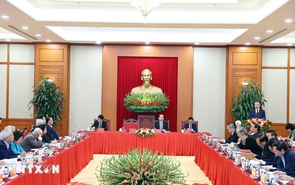 Tổng Bí thư Tô Lâm phát biểu. (Ảnh: Thống Nhất/TTXVN) ttxvn_tong bi thu to lam 3.jpg