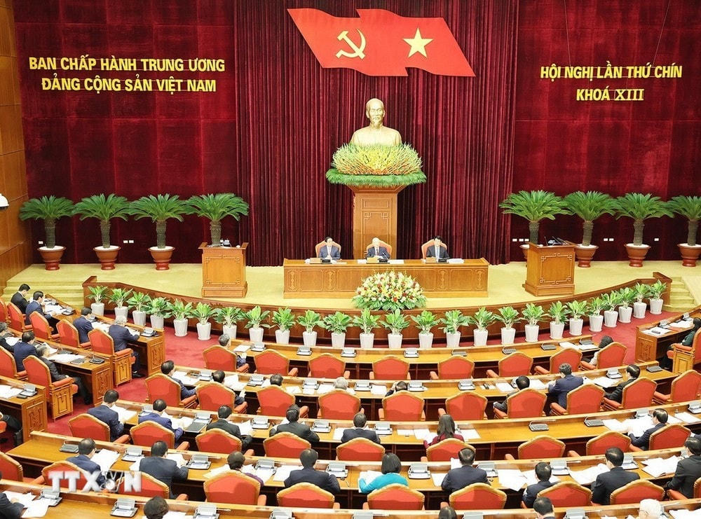 Phiên khai mạc Hội nghị Trung ương lần thứ chín, khóa XIII. (Ảnh: Trí Dũng/ TTXVN) TTXVN_1605Tongbithu2.jpg