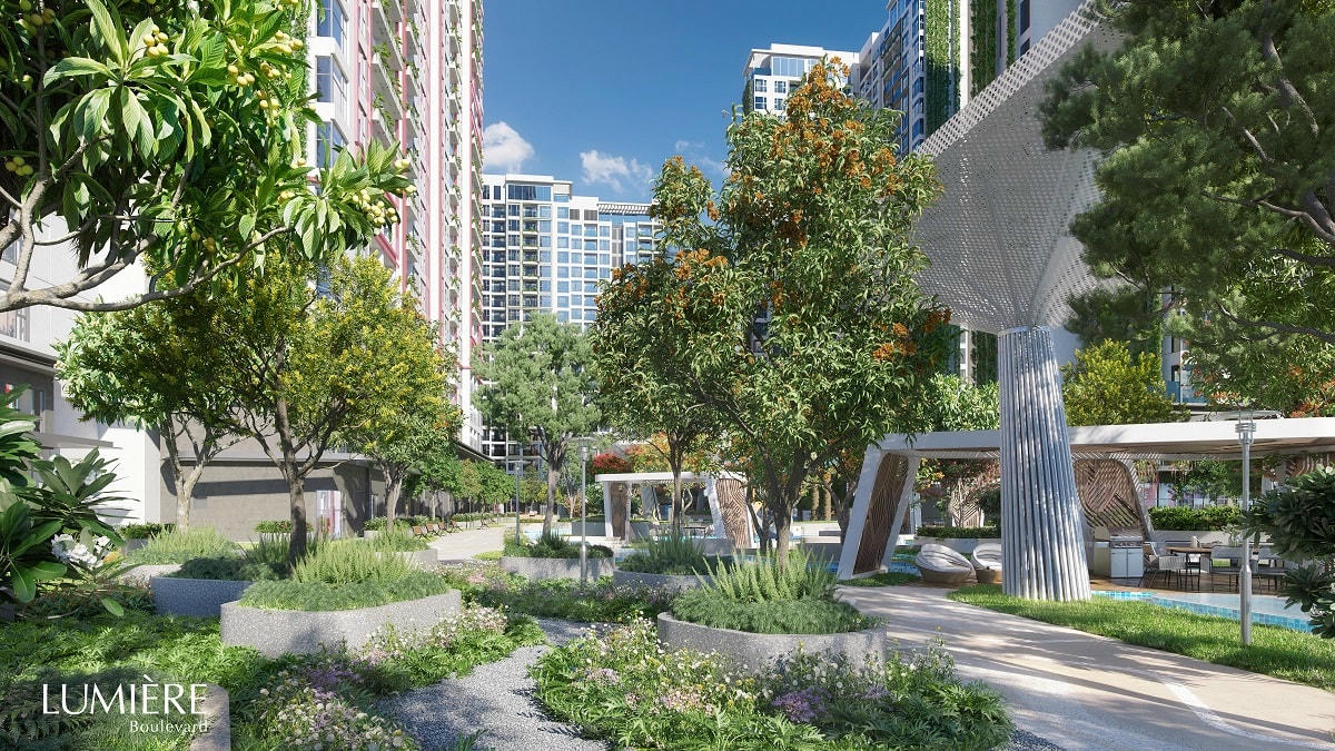 Ốc đảo xanh độc nhất giữa phố thị tại LUMIÈRE Boulevard.