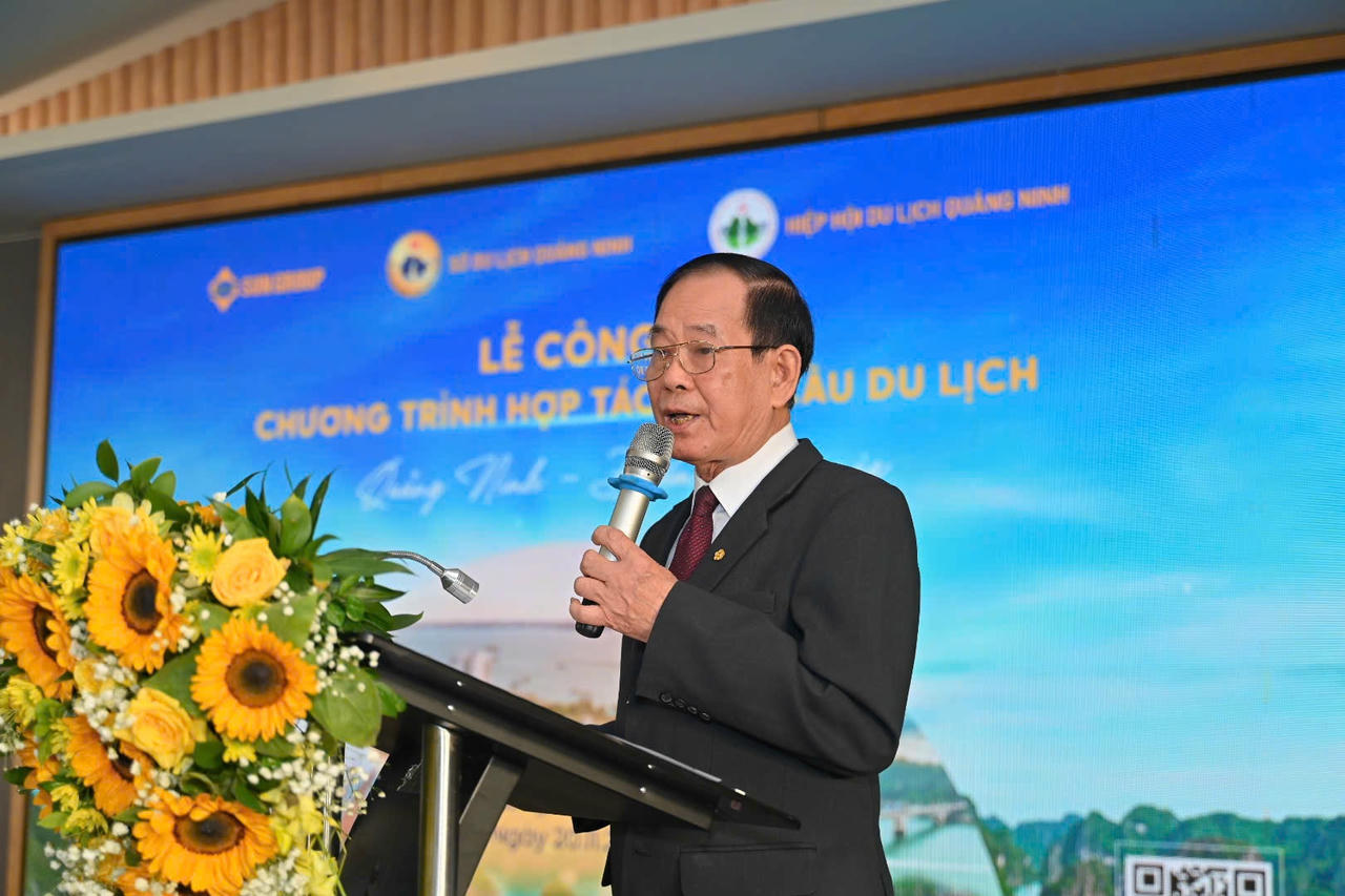 Ông Nguyễn Thế Huệ, Chủ tịch Hiệp hội Du lịch Quảng Ninh phát biểu (1)