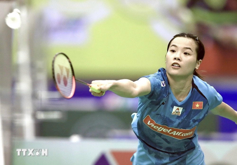 Tay vợt cầu lông Nguyễn Thùy Linh. (Ảnh: Thanh Vũ/TTXVN)