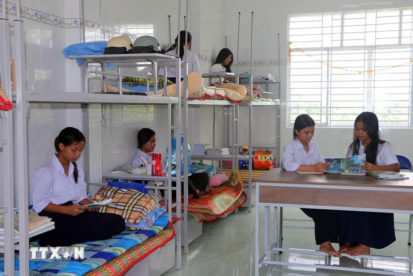 Khu nội trú của học sinh trường Phổ thông dân tộc nội trú trên địa bàn tỉnh Sóc Trăng cũ. (Ảnh: Tuấn Phi/TTXVN)