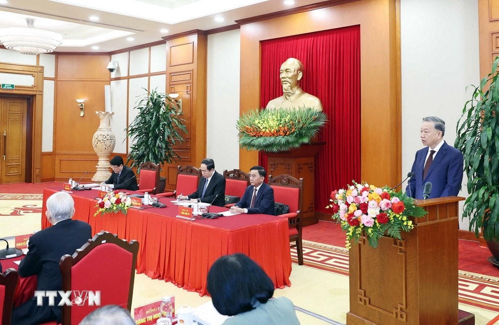 Tổng Bí thư Tô Lâm phát biểu. (Ảnh: Thống Nhất/TTXVN) ttxvn_tong bi thu to lam 2.jpg