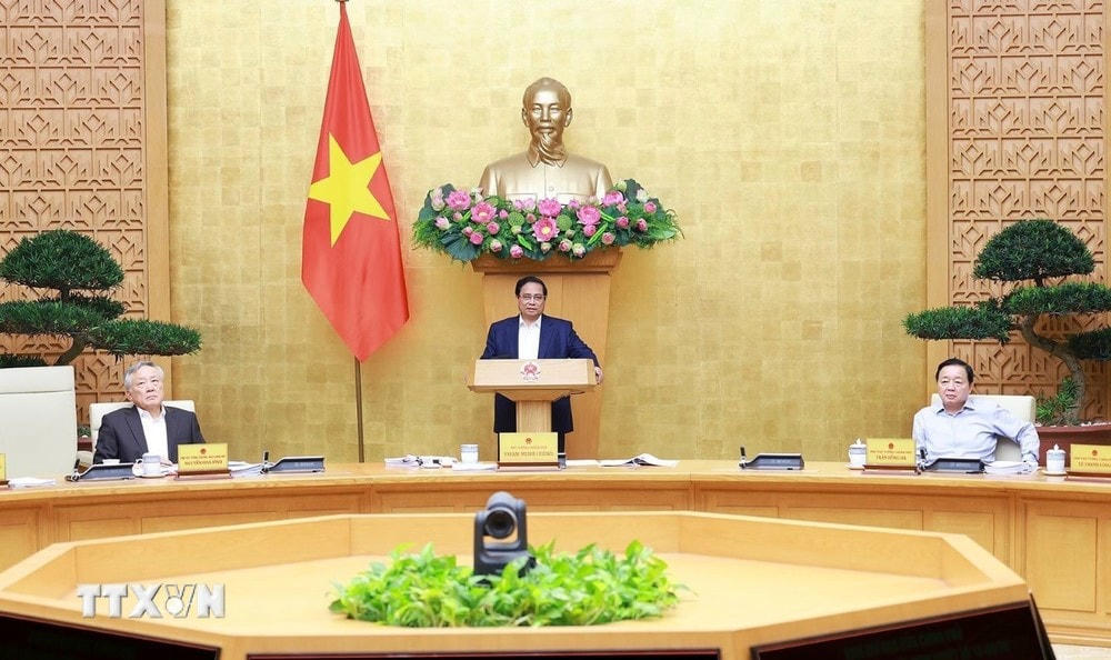Thủ tướng Phạm Minh Chính chủ trì Phiên họp Chính phủ chuyên đề về xây dựng pháp luật tháng 12 năm 2024. (Ảnh: Dương Giang/TTXVN) ttxvn_thu_tuong_phien_hop_chinh_phu_chuyen_de_ve_xay_dung_phap_luat_thang_12_04-3.jpg