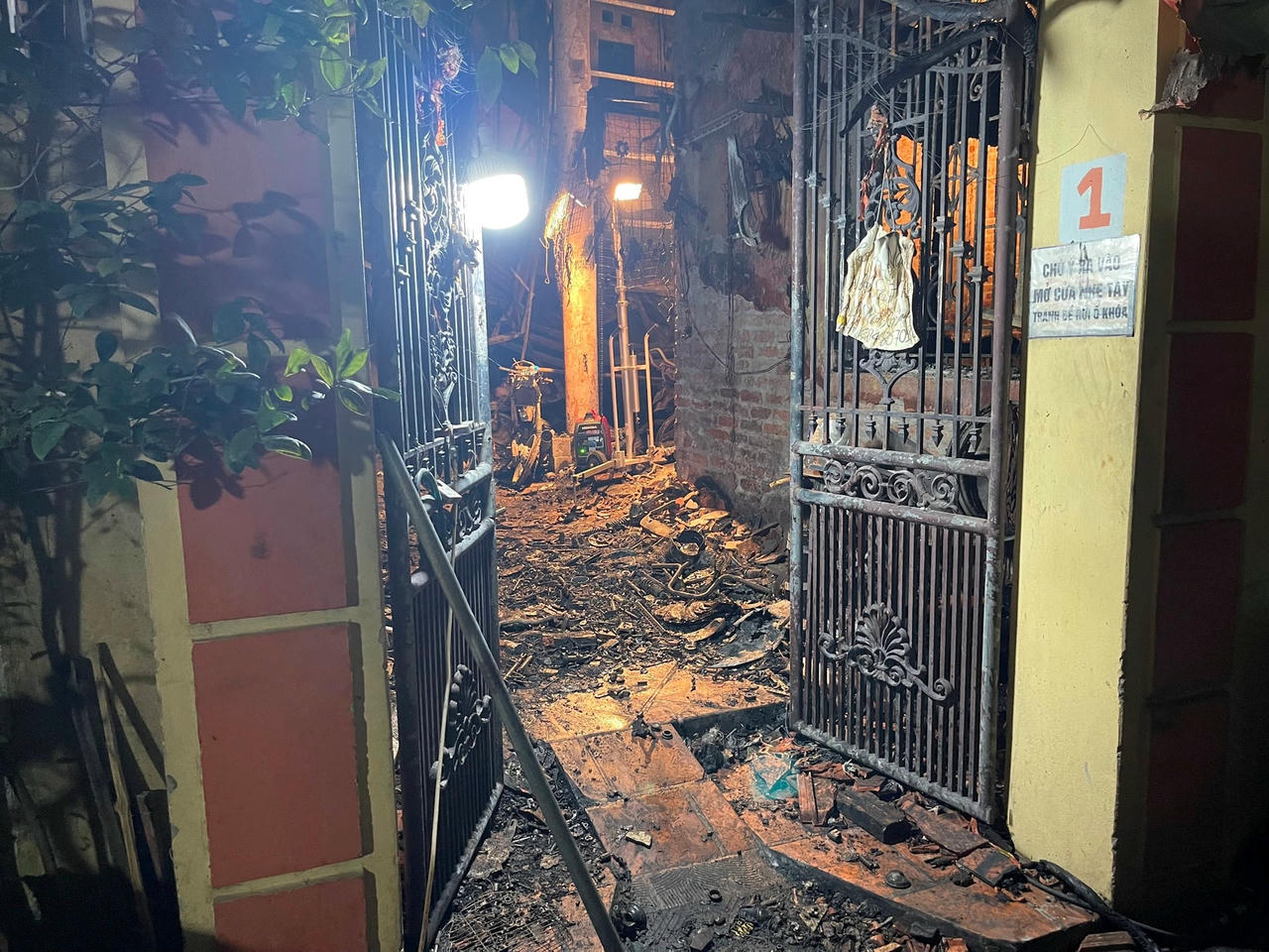 Hiện trường vụ cháy.