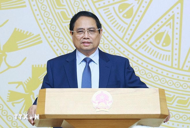Thủ tướng Phạm Minh Chính chủ trì phiên họp lần thứ hai của Ban Chỉ đạo xây dựng đề án phát triển kinh tế tư nhân. (Ảnh: Dương Giang/TTXVN) ttxvn-thu-tuong-pham-minh-chinh-kinh-te-tu-nhan-4.jpg