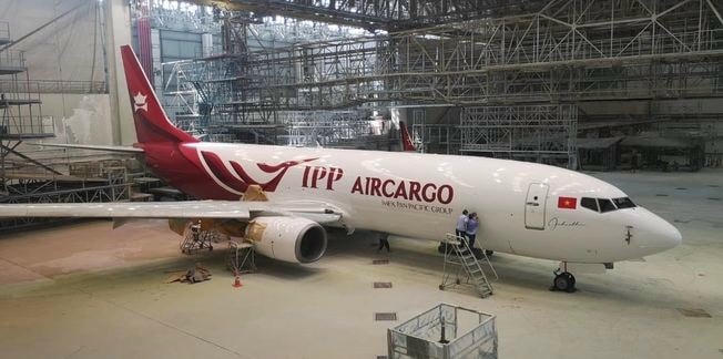 Một chiếc máy bay mang logo của IPP Air Cargo đã được lắp ráp và xuất xưởng. Ảnh: IPP.