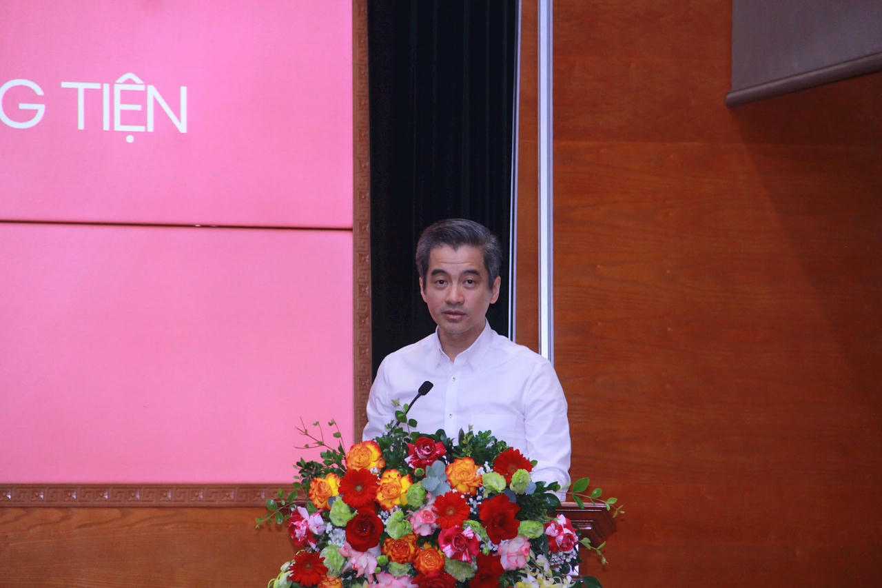 Ông Chu Tiến Đạt – Chủ tịch Hội đồng thành viên Tổng công ty TTĐPT VTC phát biểu tại lễ phát động. Ảnh: P