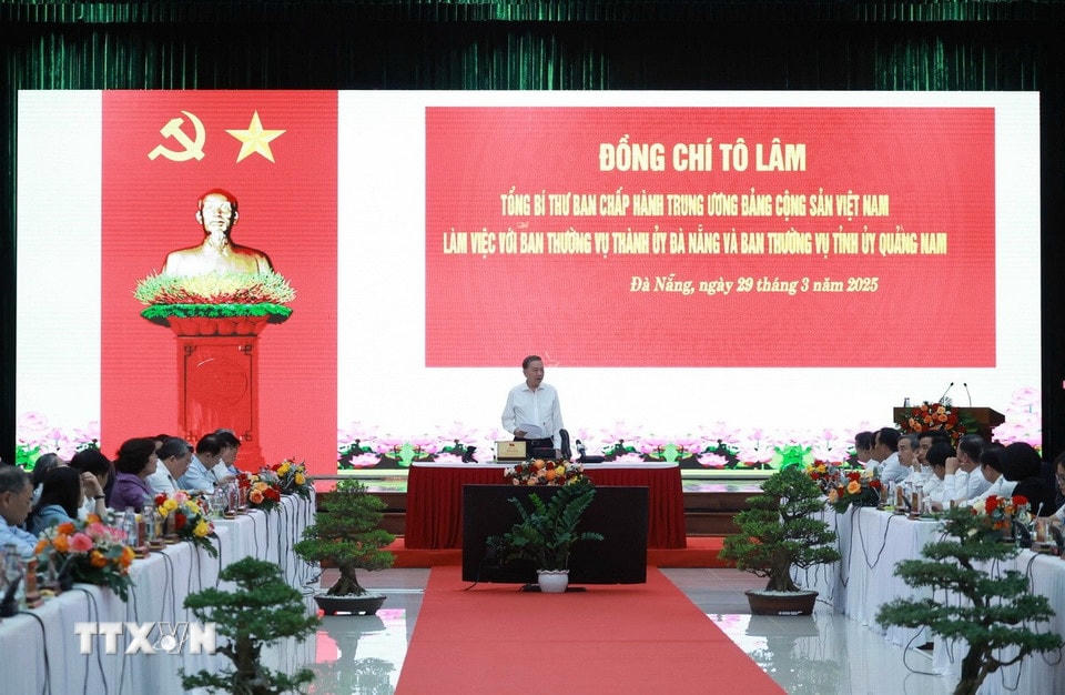 Tổng Bí thư Tô Lâm phát biểu chỉ đạo. (Ảnh: Thống Nhất/TTXVN)