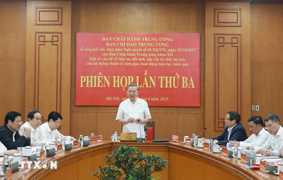 Tổng Bí thư Tô Lâm chủ trì phiên họp. (Ảnh: Thống Nhất/TTXVN)