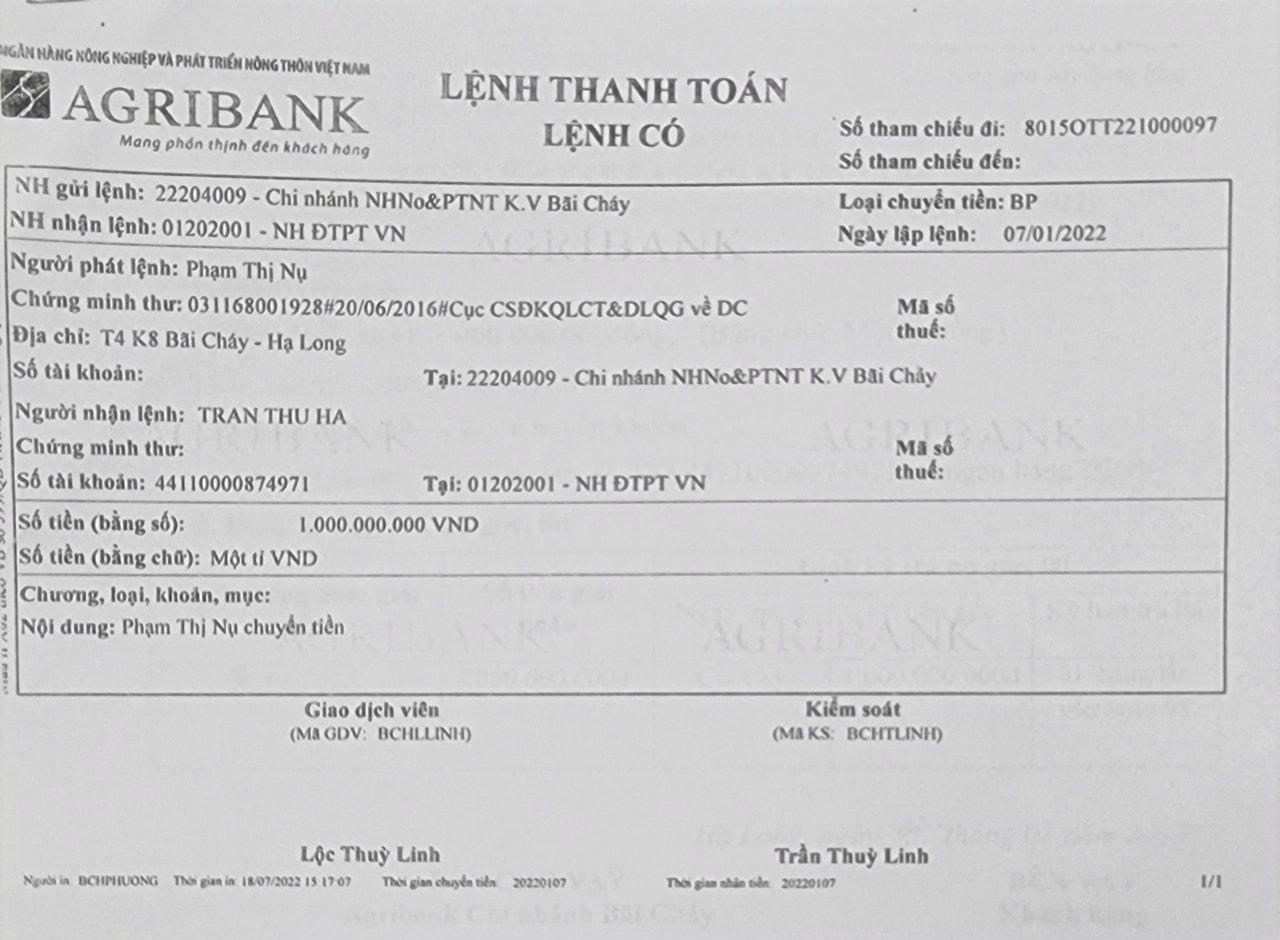 Người được nhận giải ngân 1.000.000.000 đồng của bà Phạm Thị Nụ là người bà không hề quen biết