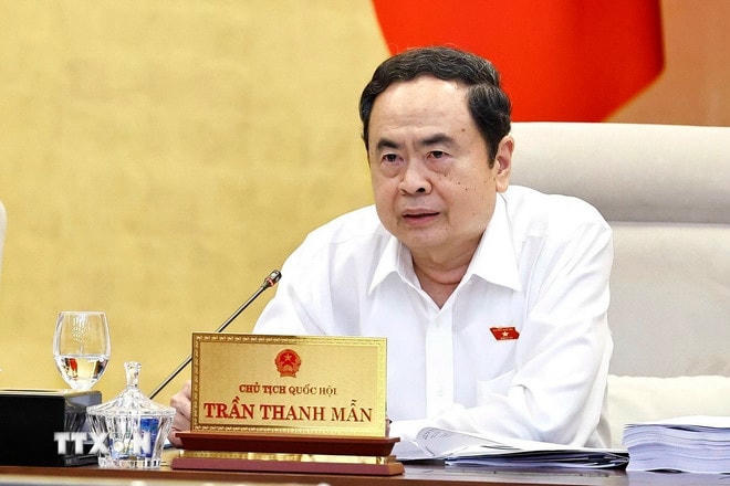 Chủ tịch Quốc hội Trần Thanh Mẫn phát biểu. (Ảnh: Doãn Tấn/TTXVN) ttxvn-tran-thanh-man.jpg